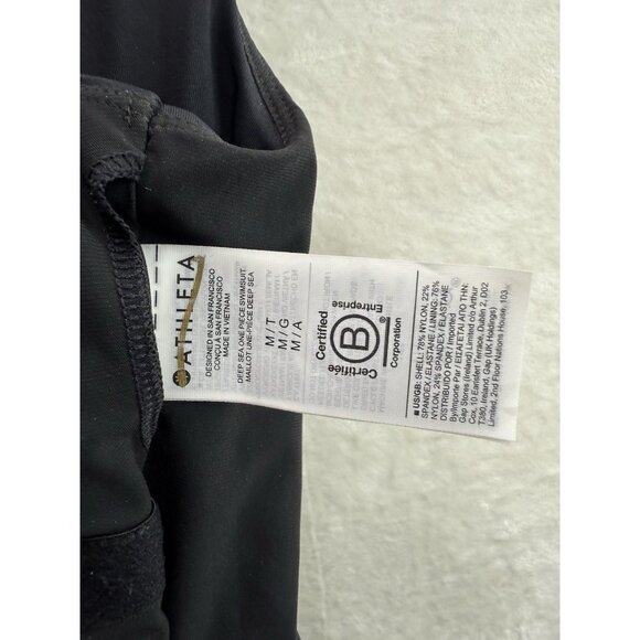 Athleta Women's Dea Sea Black One-Piece Swimsuit NWT Size MT - Picture 11 of 11